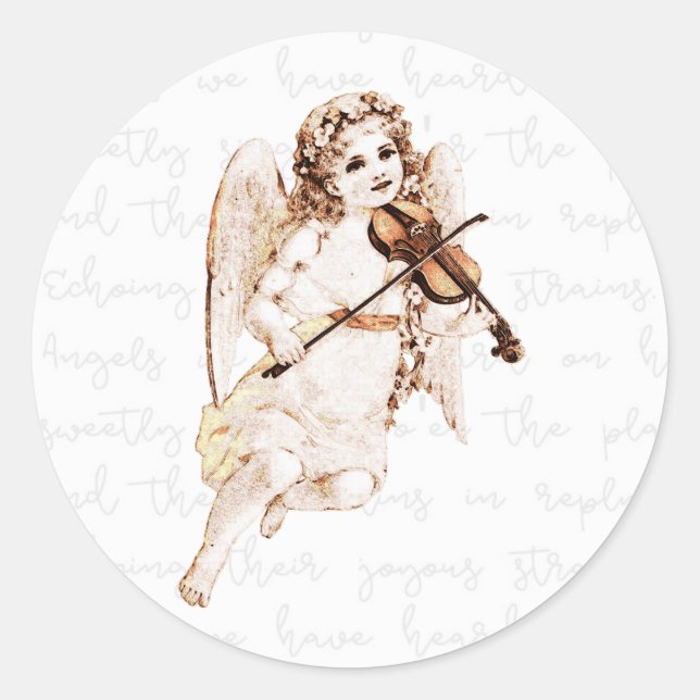 Angels We Have Heard On High Christmas Classic Round Sticker (Front)