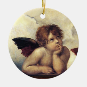 ANGELS / Winged Cherubs ,Clouds Raffaello Sanzio C Ceramic Ornament