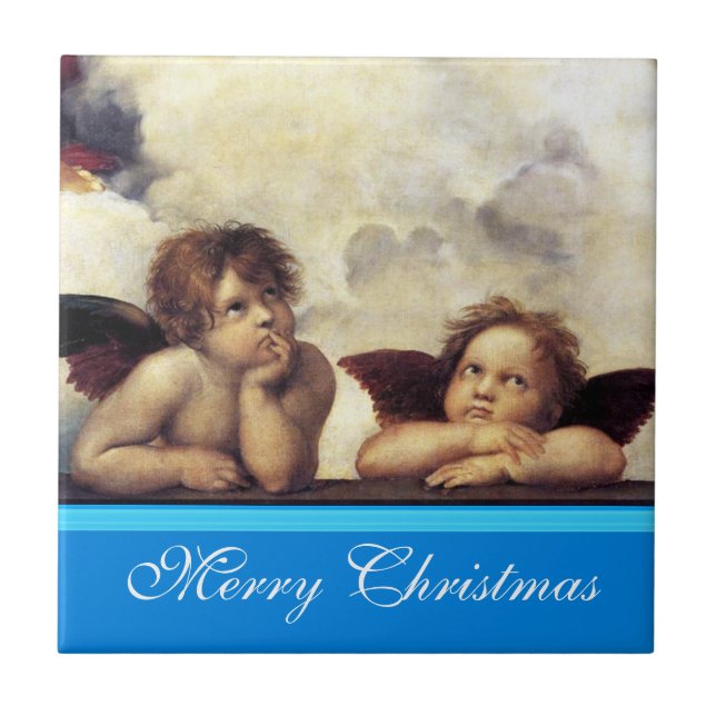ANGELS / Winged Cherubs,Raffaello Sanzio Tile (Front)