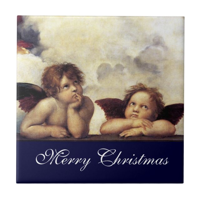 ANGELS / Winged Cherubs,Raffaello Sanzio Tile (Front)