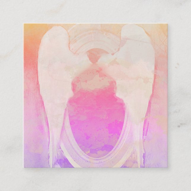 Angels Wings Purple Watercolor  Business Cards (Front)