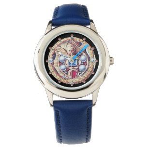 ANGELS WITH ANTIQUE JEWELS,GEMSTONES,PEARLS WATCH