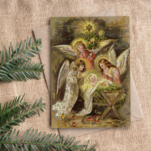 Angels with Baby Jesus   Vintage Christmas
