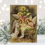 Angels with Baby Jesus | Vintage Christmas Card<br><div class="desc">This vintage Christmas card by E. A. Schwerdtfeger (German, 19th/20th century) depicts angels gathered around the baby Jesus in the manger, capturing the warmth and reverence of the nativity scene. Created in a classic vintage style, the artwork features delicate details and a timeless holiday charm. Perfect for holiday greeting cards,...</div>