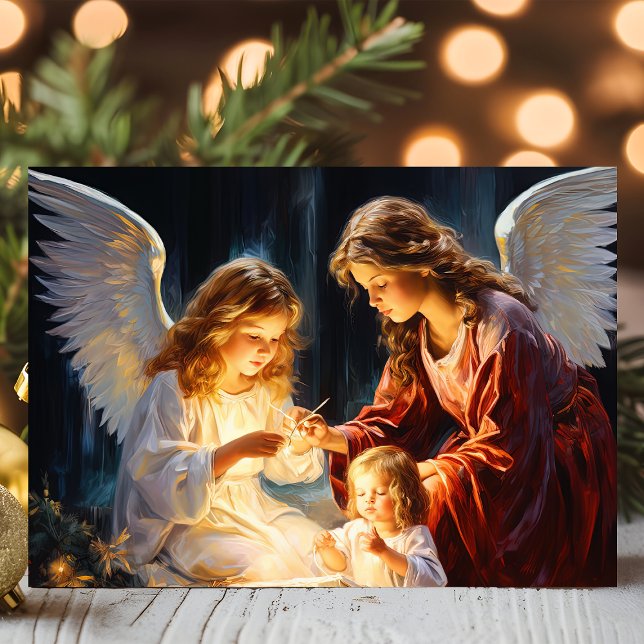 Angels with Child Nativity Christmas Holiday Card (Creator Uploaded)