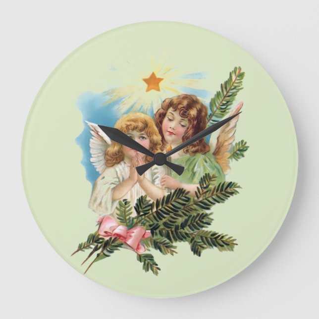 Angels With Palms Large Clock (Front)