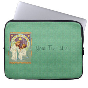 Angels With Stars Flowers Laptop Sleeve