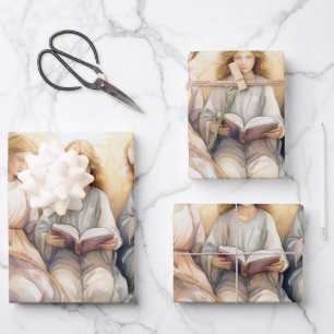 Angels with the Holy Scriptures Wrapping Paper Sheet