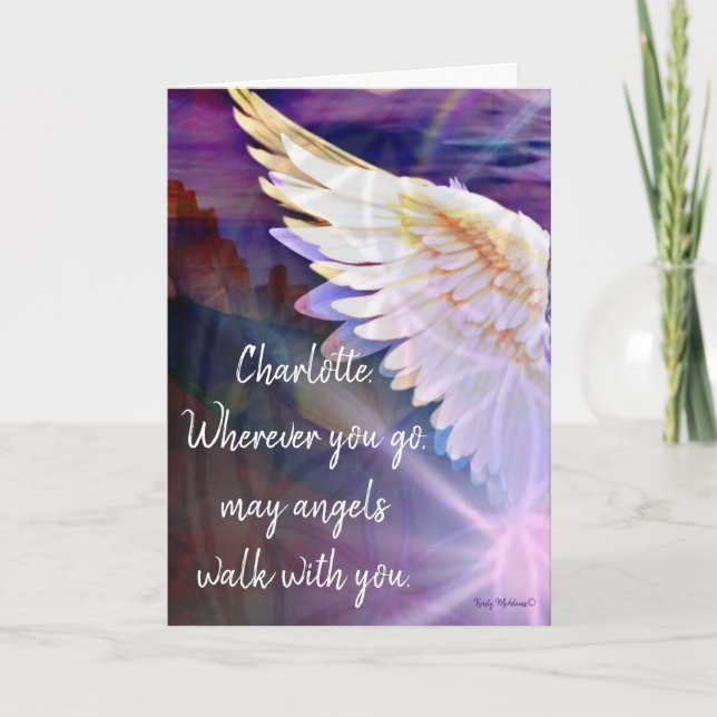Angels With You Angel Name Folded Greeting Card (Front)