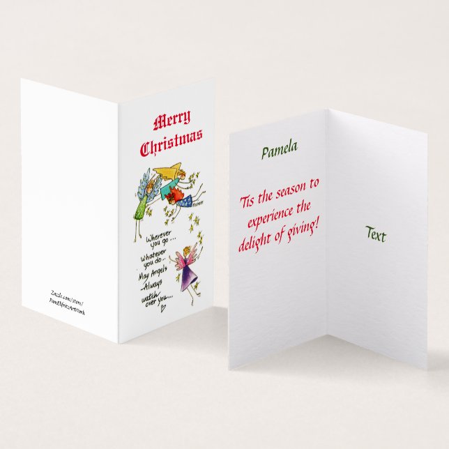 Angels With You at Christmas Watercolor Art (Inside and Outside)