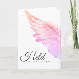 Angels With You Pink Angel Wing – Held Love Light Card