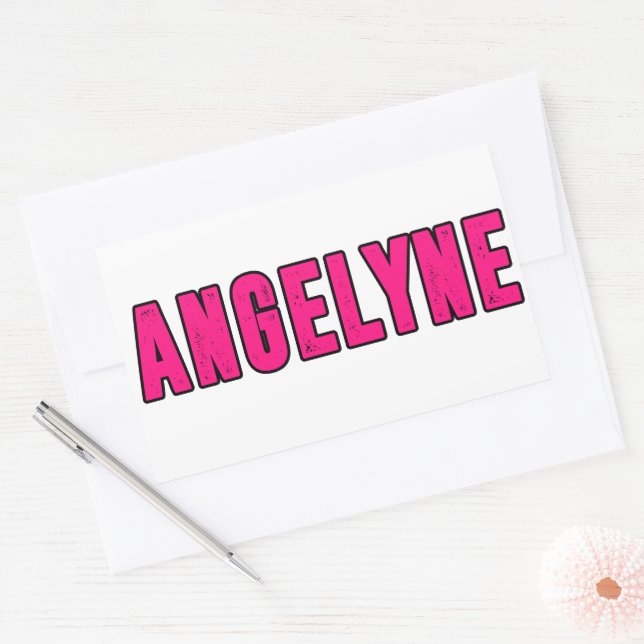 Angelyne name rectangular sticker (Envelope)