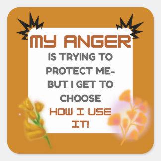 Anger Awareness Quote Square Sticker