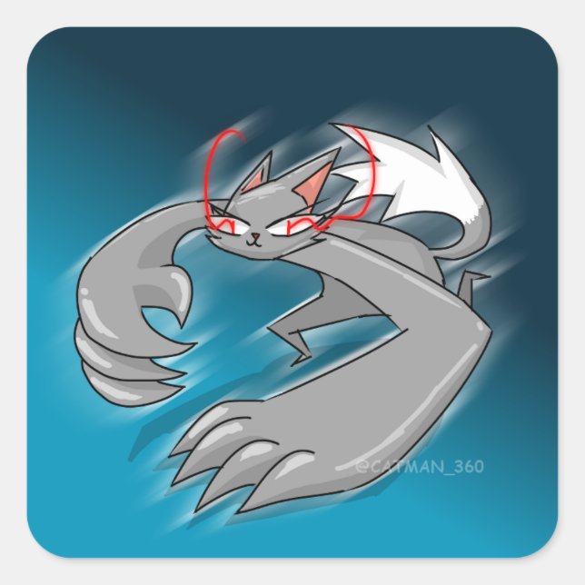 ANGER CAT SQUARE STICKER (Front)