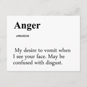 Anger Definition Postcard