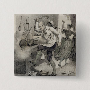 Anger in the Kitchen, from a series of prints depi 15 Cm Square Badge