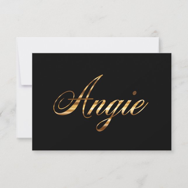 Angie gold Design Lettering Card (Front)