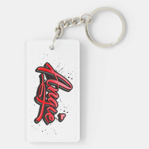 Angie Heart Splash Schlüsselanhänger rechteckig Key Ring