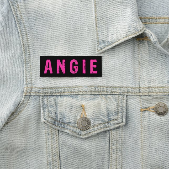 Angie pink name tag (In Situ)
