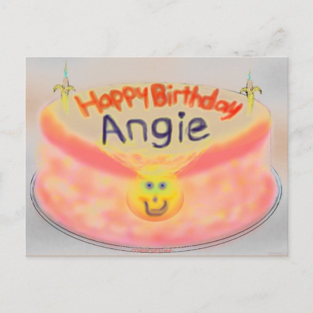 Angie's 2014 Birthday Cake Postcard (Front)