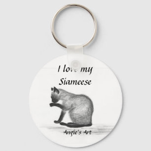 Angie's Art "Siameese Cat" Key Ring