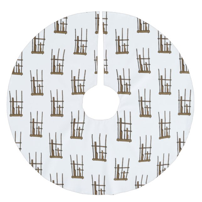 Angklung cartoon illustration brushed polyester tree skirt (Front)
