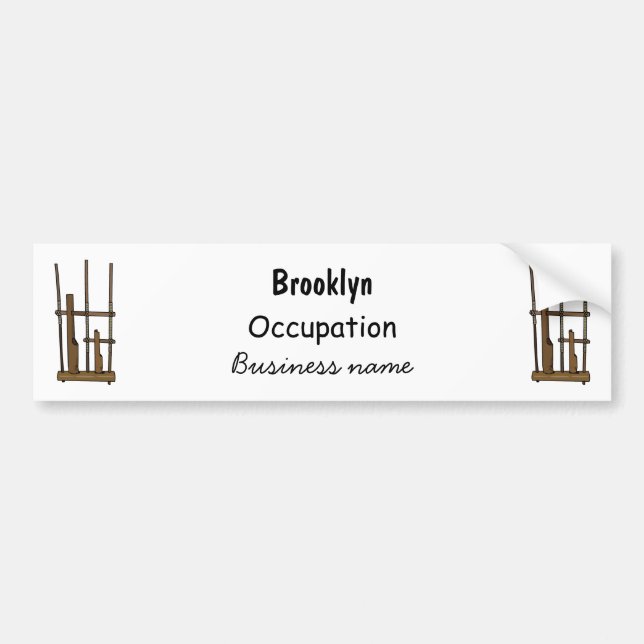 Angklung cartoon illustration bumper sticker (Front)