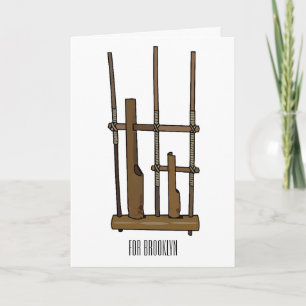 Angklung cartoon illustration card