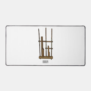 Angklung cartoon illustration desk mat