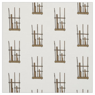 Angklung cartoon illustration fabric