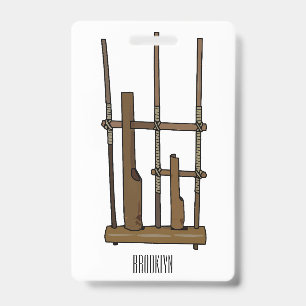 Angklung cartoon illustration ID badge