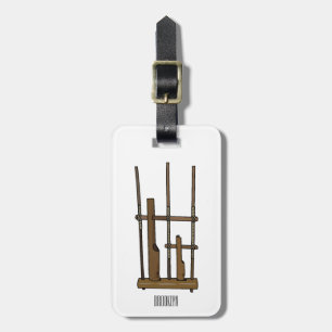 Angklung cartoon illustration luggage tag