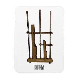 Angklung cartoon illustration magnet