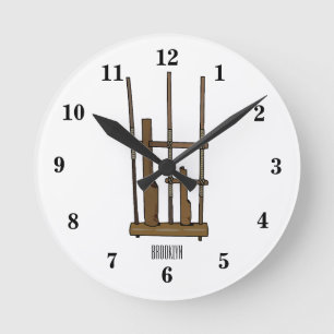 Angklung cartoon illustration round clock
