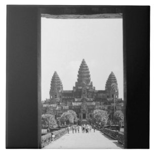 Angkor Cambodia, Angkor Wat Doorway View 2 Tile