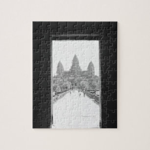 Angkor Cambodia, Angkor Wat Doorway View Jigsaw Puzzle