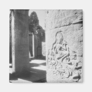 Angkor Cambodia, Apsara Carving The Bayon 2 Magnet