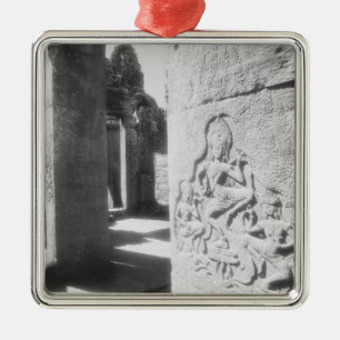 Angkor Cambodia, Apsara Carving The Bayon 2 Metal Ornament