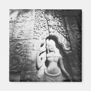 Angkor Cambodia, Apsara Carving The Bayon Magnet