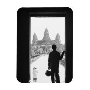 Angkor Cambodia, Doorway & Person Angkor Wat Magnet