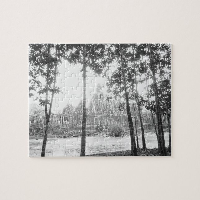 Angkor Cambodia, View of the Bayon Jigsaw Puzzle (Horizontal)