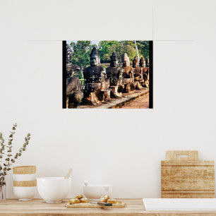Angkor Thom God Statues Poster