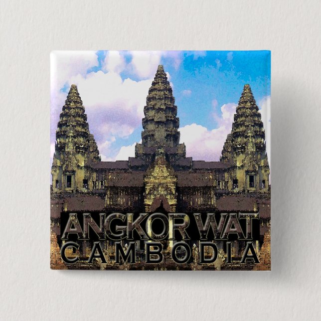 Angkor Wat 15 Cm Square Badge (Front)