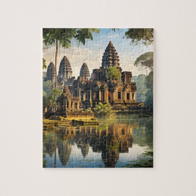 Angkor Wat, ancient Khmer temple Jigsaw Puzzle (Vertical)