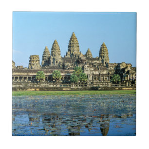 Angkor Wat and reflection in the lake - Cambodia Ceramic Tile