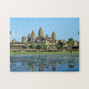 Angkor Wat and reflection in the lake - Cambodia Jigsaw Puzzle