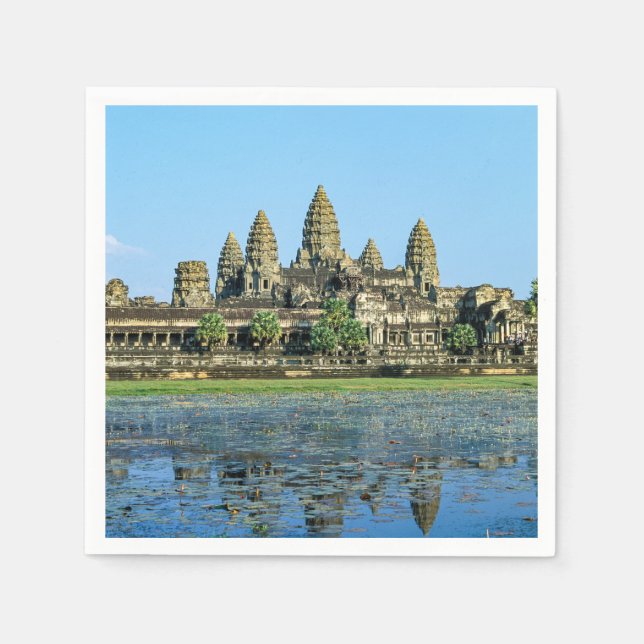 Angkor Wat and reflection in the lake - Cambodia Napkin (Front)