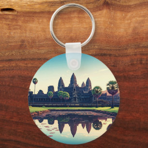 Angkor Wat Cambodia at Dawn Key Ring