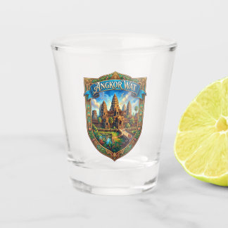 Angkor Wat Cambodia at Dawn Shot Glass