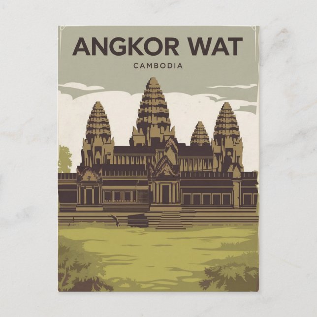 Angkor Wat Cambodia painting Postcard (Front)